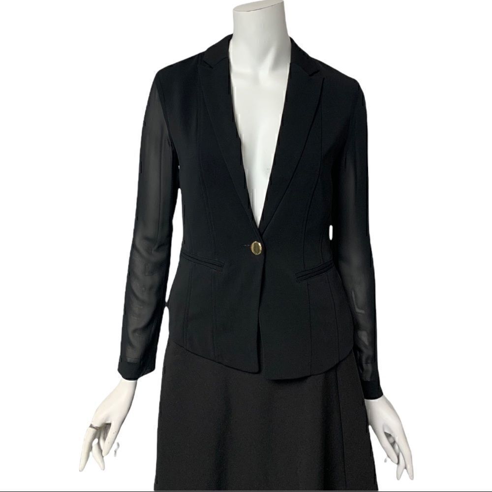 Cache Sheer Sleeves Single Button Jacket‎ NWT - image 2